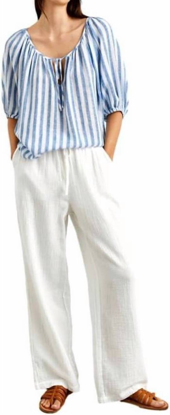 NEW RAILS kirstie linen blend top in casablanca stripe